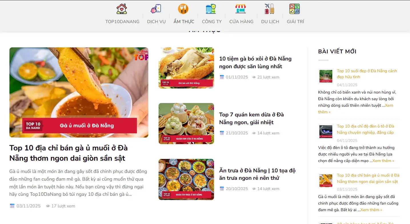 Top 10 Đà Nẵng về ẩm thực đặc sắc